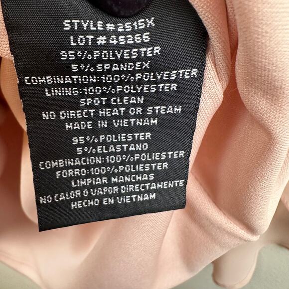 NEW Xscape Dress Beaded Chiffon Capelet Cape Overlay Embellished Blush 8 Event - Picture 12 of 15